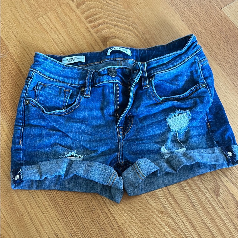 Vigoss Blue Jean Shorts Distressed Cut-Off Style